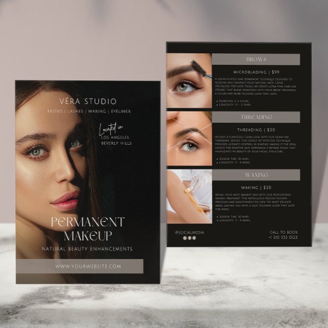 Modern Luxury Salon Makeup Pricing Flyer (Von Creator hochgeladen)