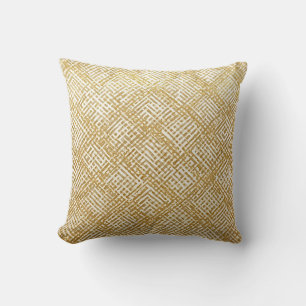 Modern, Luxus, Goldenes Rastermuster Kissen