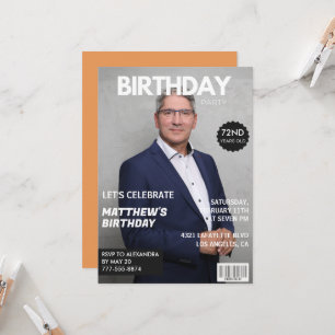 Modern Magazine Cover für ihn 72. Geburtstag Einladung