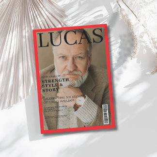 Modern Magazine decken 60. Geburtstagsparty ab Einladung