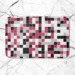 Modern Magenta Black Gray Geometric Badematte
