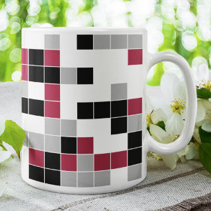 Modern Magenta Black Gray Geometric Kaffeetasse