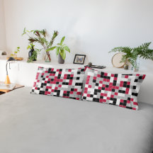 Modern Magenta Black Gray Geometric