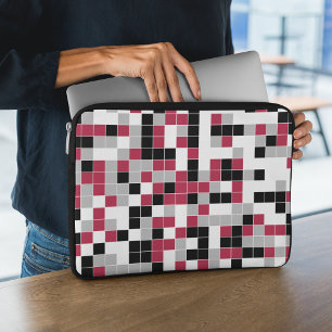 Modern Magenta Black Gray Geometric Laptopschutzhülle