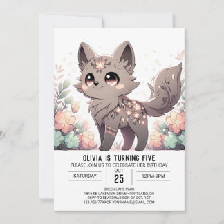 Modern Magic Wolf Digital Geburtstag Einladung