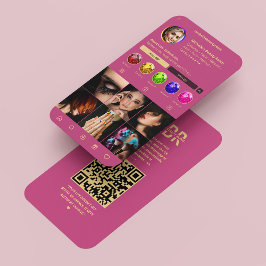 Modern Makeup Artist Monogram Pink Gold Instagramm Visitenkarte