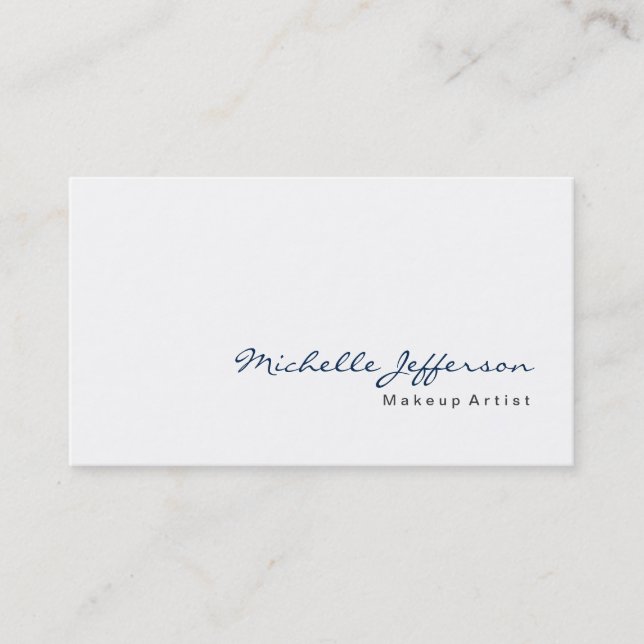 Modern Makeup Artist White Stylish Business Card Visitenkarte (Vorderseite)