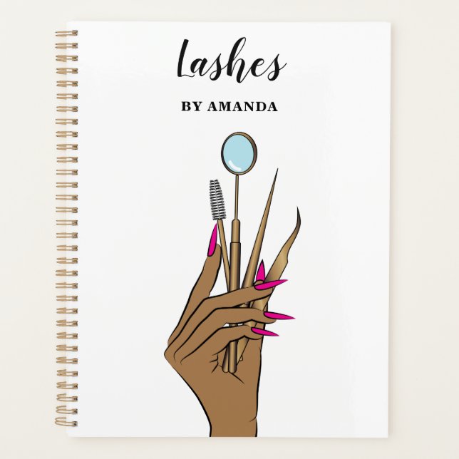 Modern Makeup Eyebrow Eyes Lashes Girly Planer (Vorderseite)