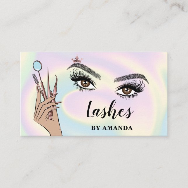 Modern Makeup Eyebrow Eyes Lashes Girly Visitenkarte (Vorderseite)