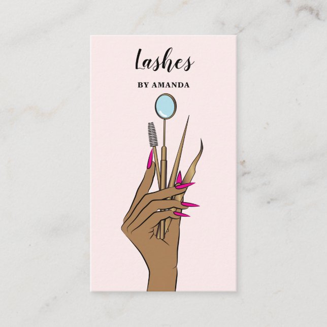 Modern Makeup Eyebrow Eyes Lashes Girly Visitenkarte (Vorderseite)