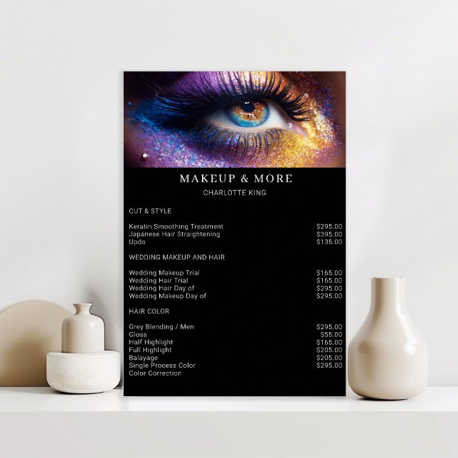 Modern, Makeup Foto Salon Preisliste Poster (Von Creator hochgeladen)