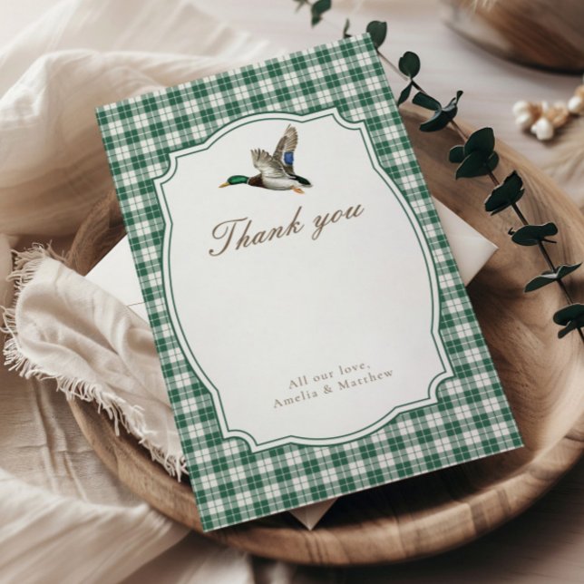 Modern Mallard Duck Gender Neutral Thank You Begleitkarte (Von Creator hochgeladen)
