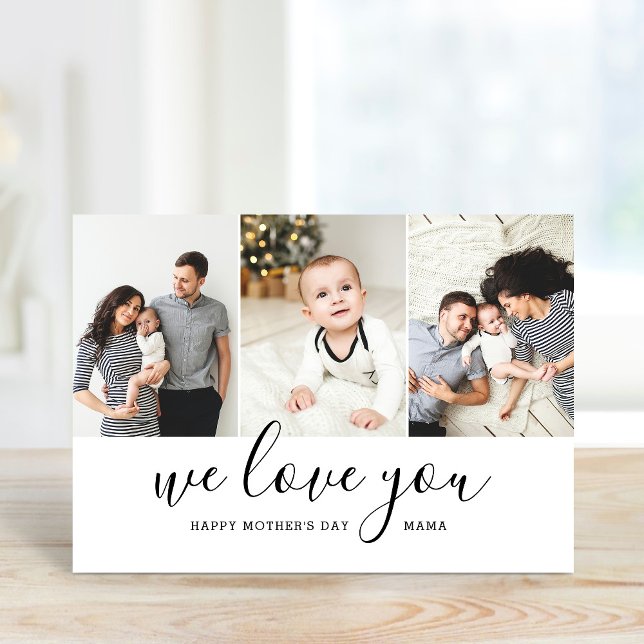Modern Mama 3 Foto Collage Mutter Day Card Karte (Von Creator hochgeladen)