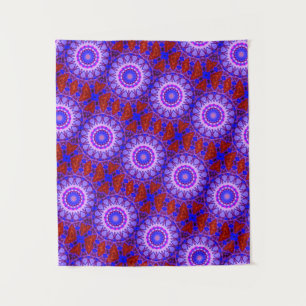 MODERN Mandala COLOR LILA PINK BLUE ROSE Wandteppich