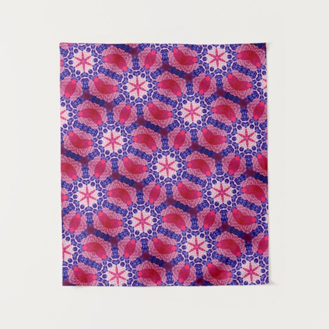 MODERN Mandala COLOR PINK ROSE TAPESTRY Wandteppich (Vorderseite)