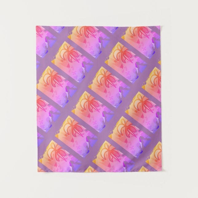 MODERN Mandala FARBE PINK LIGHT TREE Tapisserie Wandteppich (Vorderseite)