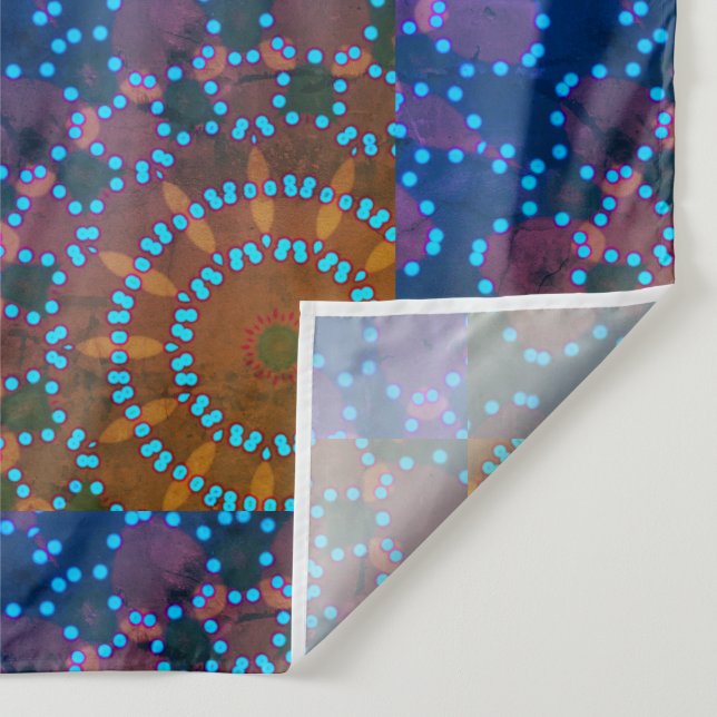 MODERN Mandala LINES - BLAU-GREEN-ROSE Tapestry Wandteppich (Detail)