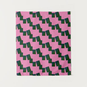 MODERN Mandala LINES - PINK - BLAU-GREEN Tapestry Wandteppich