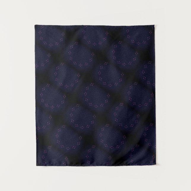 MODERN Mandala LINES - ROSE PINK PLUE Tapestry Wandteppich (Vorderseite)