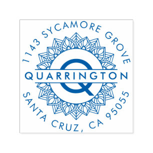 Modern Mandala Monogram   Rücksendeadresse Nachnam Permastempel