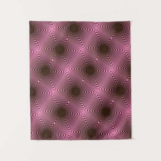 MODERN Mandala - PINK BLACK ROSE Tapestry Wandteppich (Vorderseite)