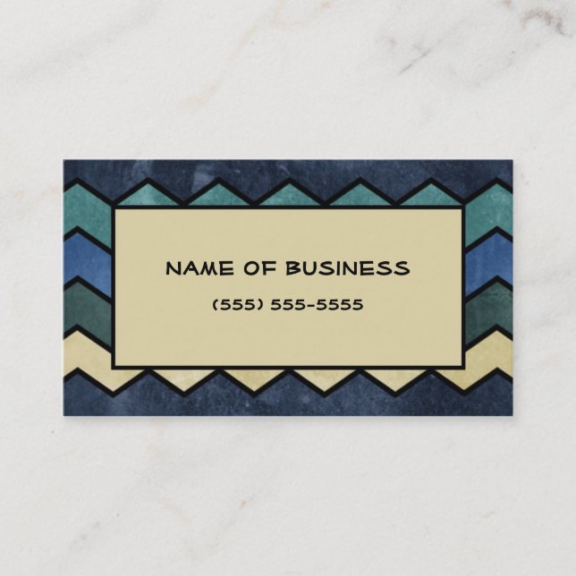 Modern Manly Blue Chevrons Visitenkarte (Vorderseite)