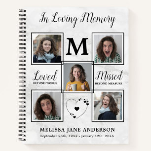 Modern Marble 5 Foto Budget Funeral GuestBook Notizbuch