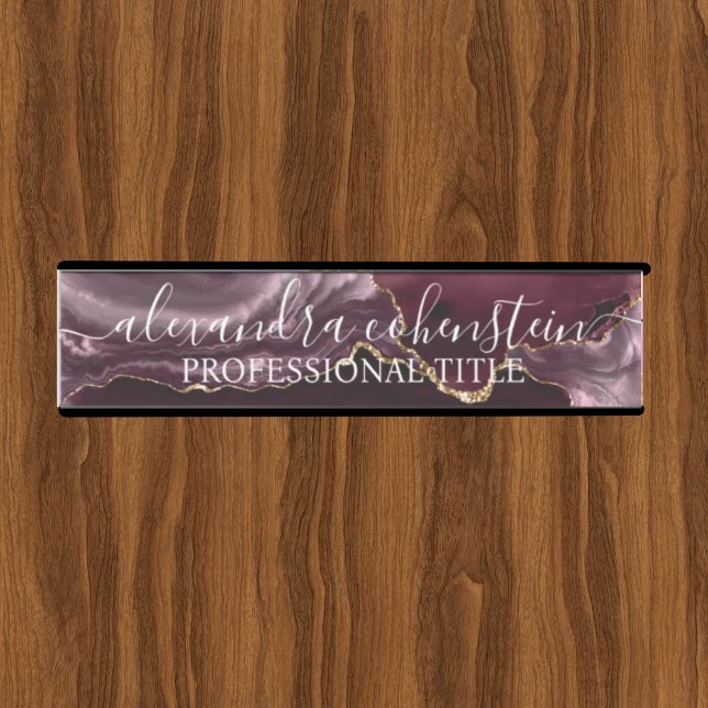 Modern Marble Agate Burgundy Office Door Sign Türschild (Von Creator hochgeladen)