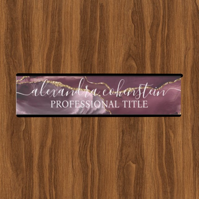 Modern Marble Agate Burgundy Office Door Sign Türschild (Von Creator hochgeladen)