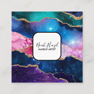 Modern marble elegant makeup artist quadratische visitenkarte