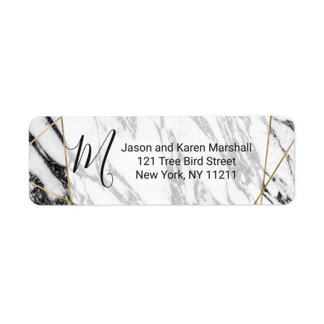 Modern Marble Gold Geometric Address (Vorne)