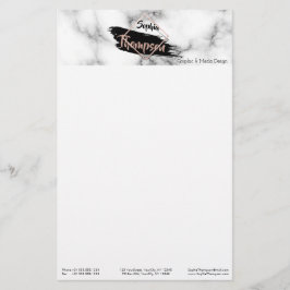 Modern Marble Paint Stroke Glitzer Name Briefpapier