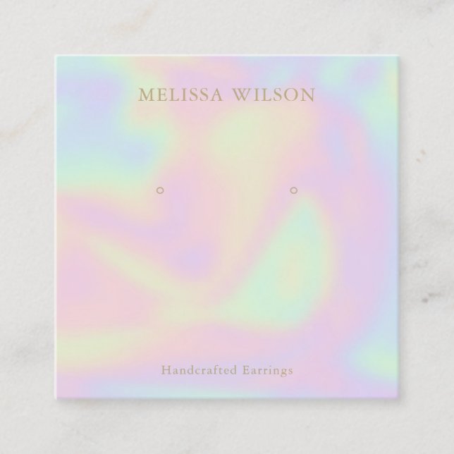 Modern marble rainbow script lampshade quadratische visitenkarte (Vorderseite)