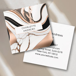Modern Marble Rosegold Quadratische Visitenkarte