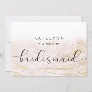 Modern Marbour Blush Bridesmaid Vorschlag Card