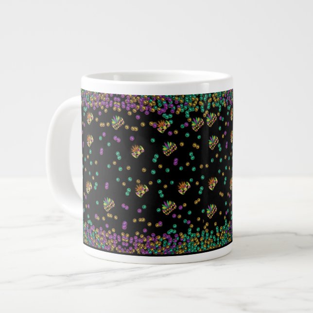 Modern Mardi Gras Jumbo-Tasse (Vorderseite Links)