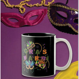 Modern Mardi Gras Zweifarbige Tasse