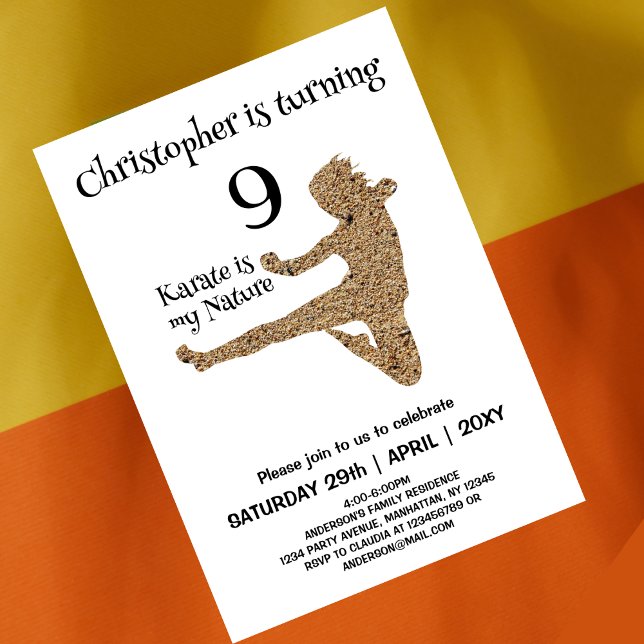 Modern Martial Arts Karate Kindergeburtstag Einladung (Von Creator hochgeladen)