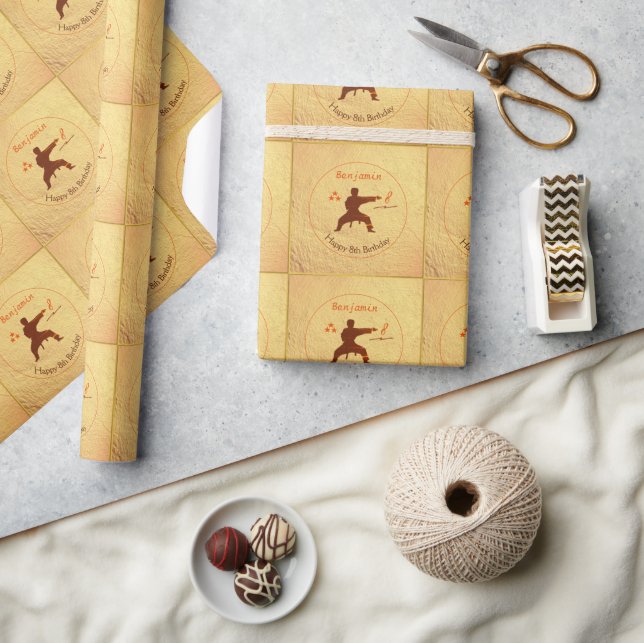 Modern Martial Arts Karate Kindergeburtstag Geschenkpapier (Kunsthandwerk)