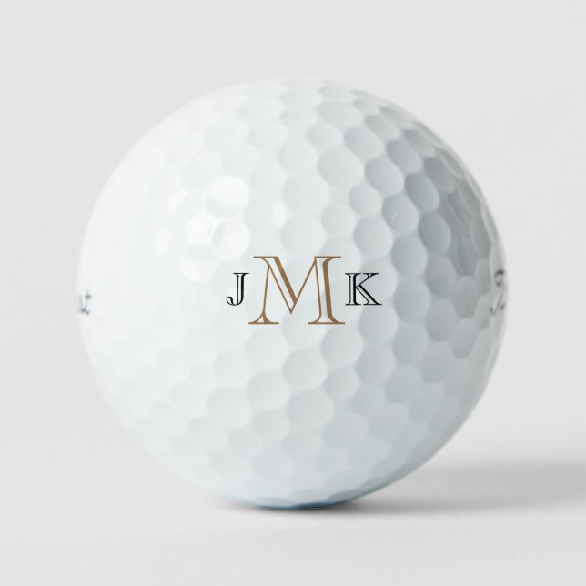 Modern Masculine Monogram Titleist Pro VI Golfball (Vorderseite)