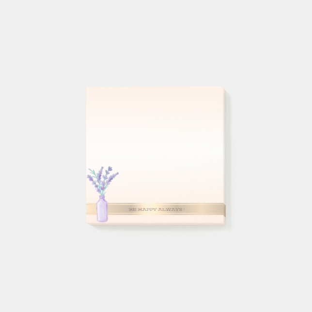 Modern Mason Jar Lavander - Personalisiert Post-it Klebezettel (Vorderseite)
