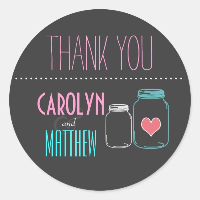 Modern Masonjar | Rosa | Aqua Danka Sticker (Vorderseite)
