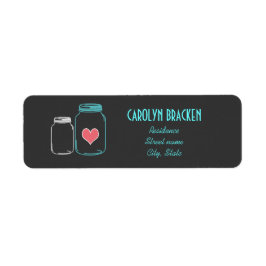 Modern Masonjar | Rosa Herzklopfen Rücksendeadress