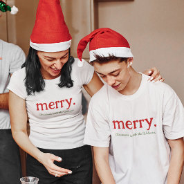 Modern Matching Family Minimalist Merry Christmas T-Shirt