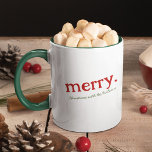 Modern Matching Family Minimalist Merry Christmas Tasse<br><div class="desc">Sip holiday joy together! 🎄 Customize our Matching Family Christmas Mug with your text. Minimalist cheer for everyone! 🎅 #MatchingFamilyMug #ChristmasTogether</div>