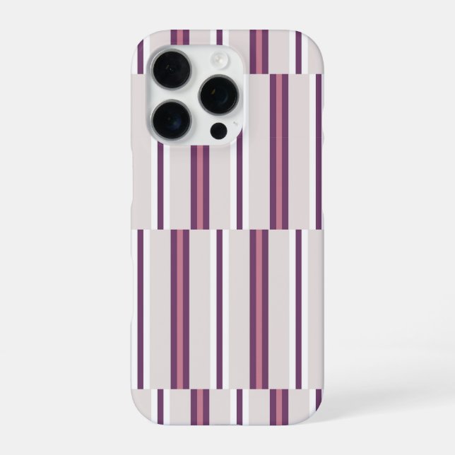 Modern Mauve and Plum Stripe iPhone Hülle (Rückseite)