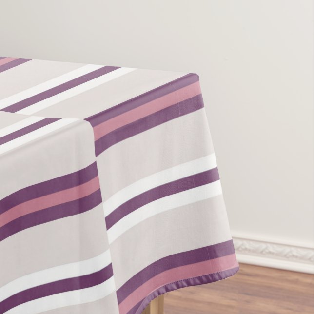 Modern Mauve and Plum Stripe Tischdecke (Beispiel)