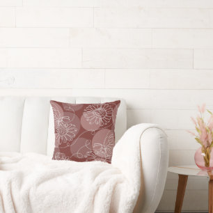 Modern Mauve Boho Blumenkissen Kissen