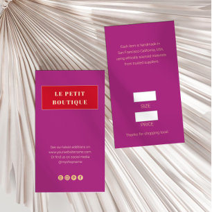 Modern Mauve Red Retail Price Tag