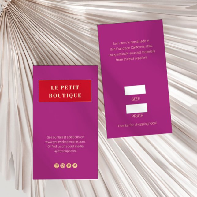 Modern Mauve Red Retail Price Tag (Von Creator hochgeladen)